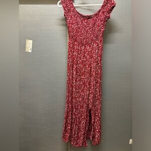 Size small red off the shoulder smocked dress